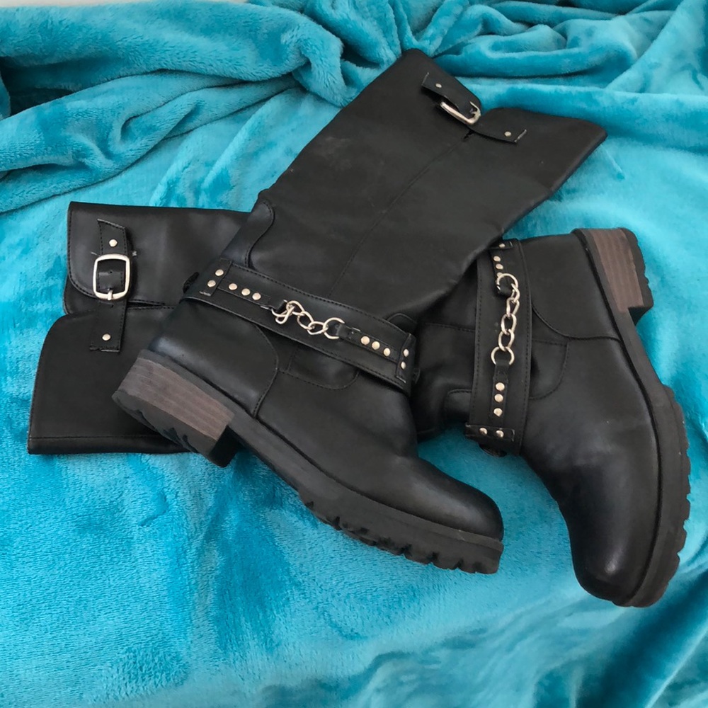 High boots.